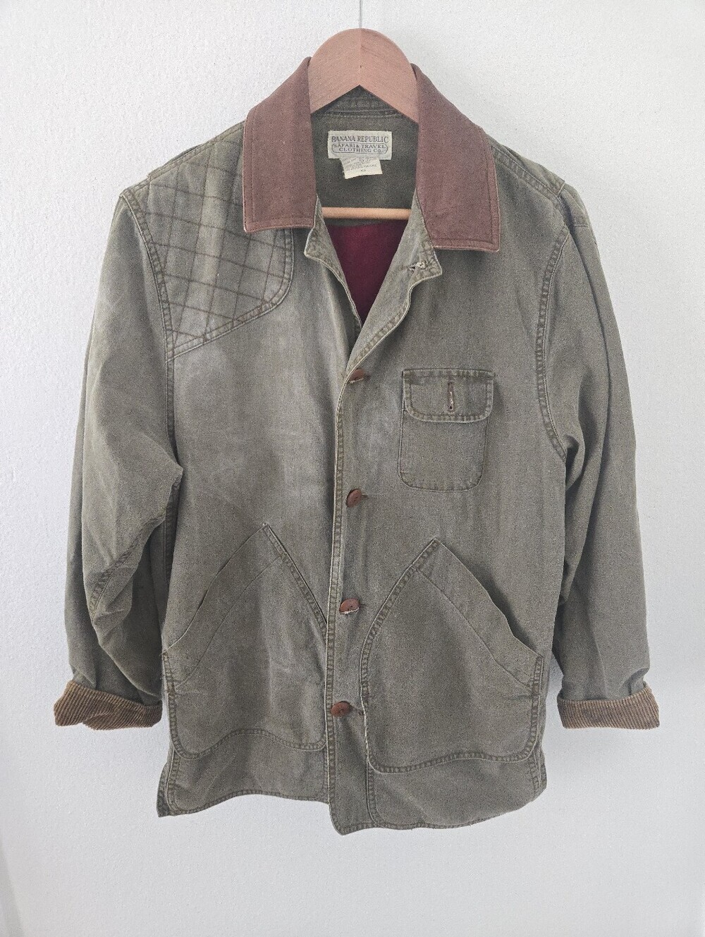 Vintage Banana Republic Safari Travel Chore Jacket Mens XS Cotton Blend Genuine